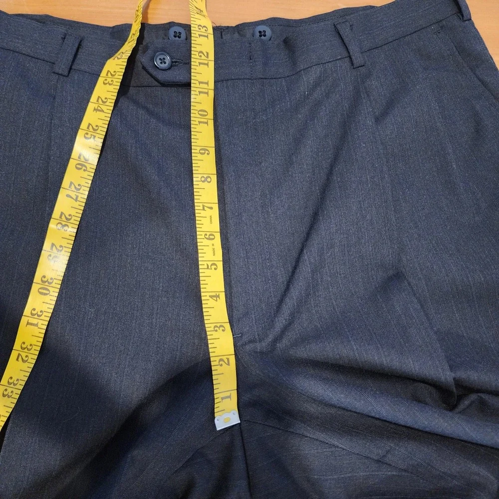 Hart Schaffner Marx 2pc Business Suit Pinstripe 44R Gray Wool Professional VTG
